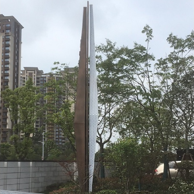 園林景觀不銹鋼雕塑工廠專(zhuān)制拉絲不銹鋼精神堡壘雕塑